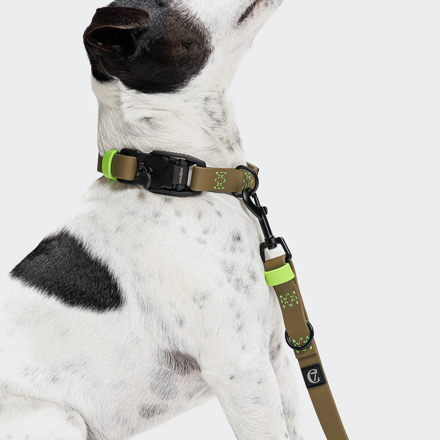 Freihandleine BioThane Ipanema Olive-Neon Green - Image 2