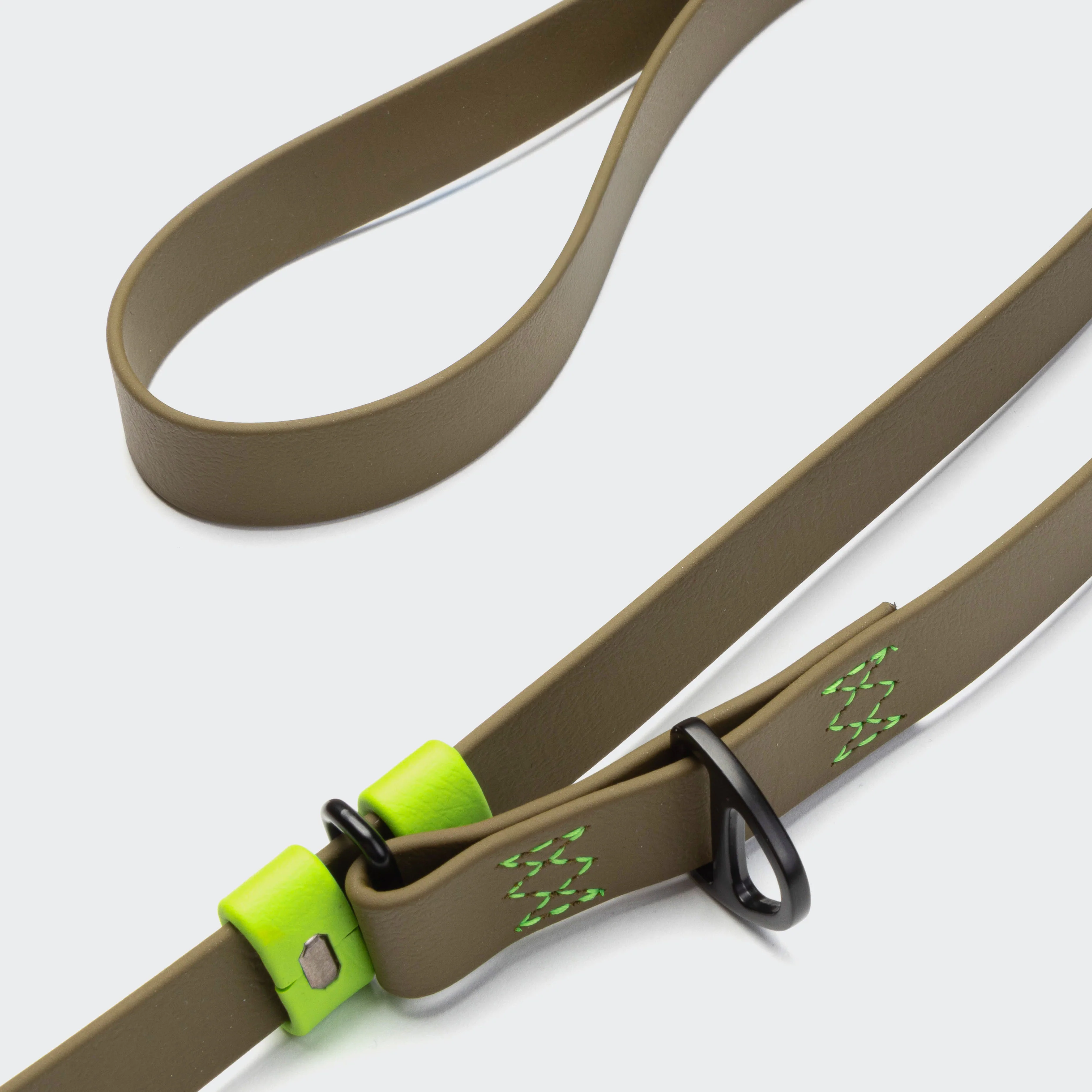 Freihandleine BioThane Ipanema Olive-Neon Green - Image 3