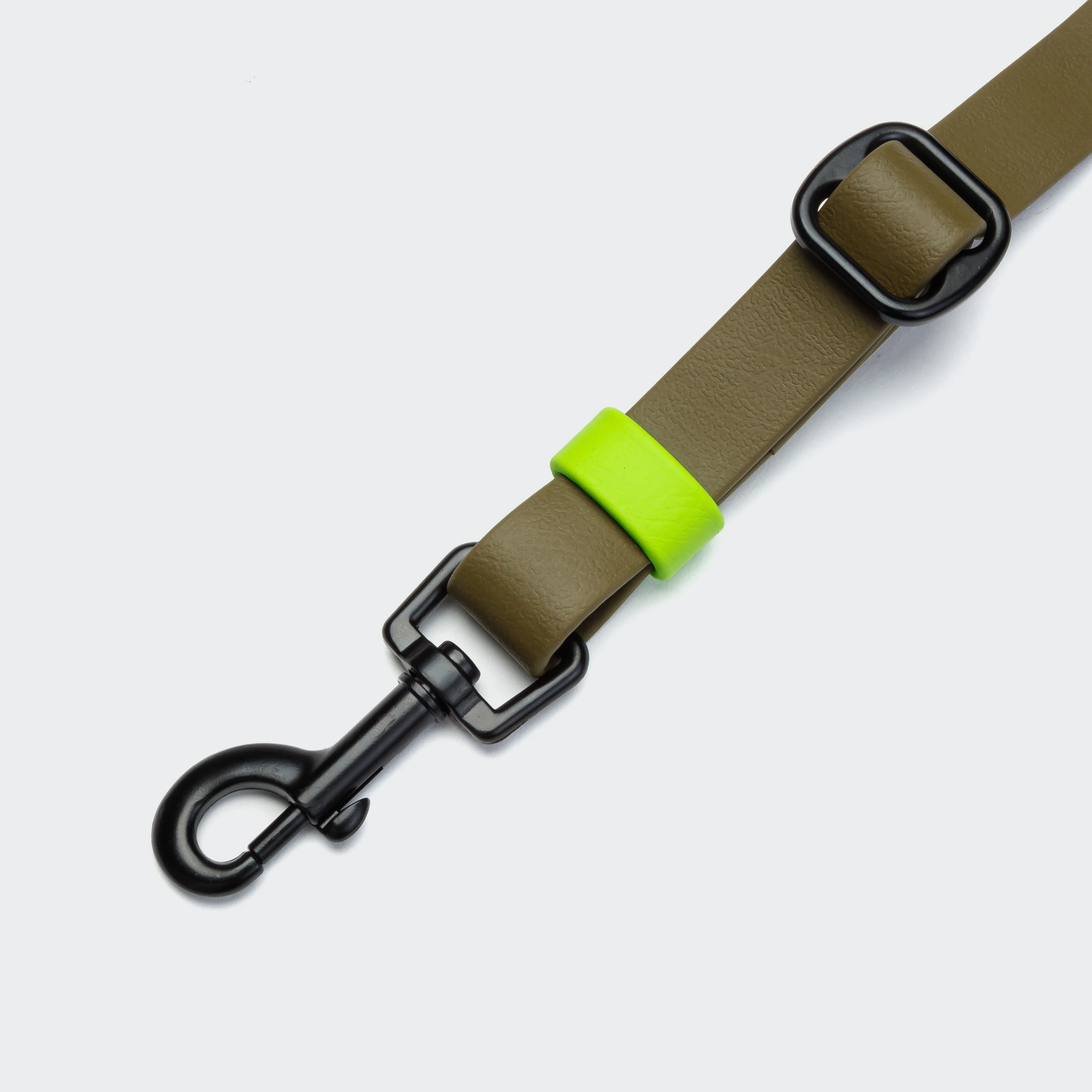 Freihandleine BioThane Ipanema Olive-Neon Green - Image 4