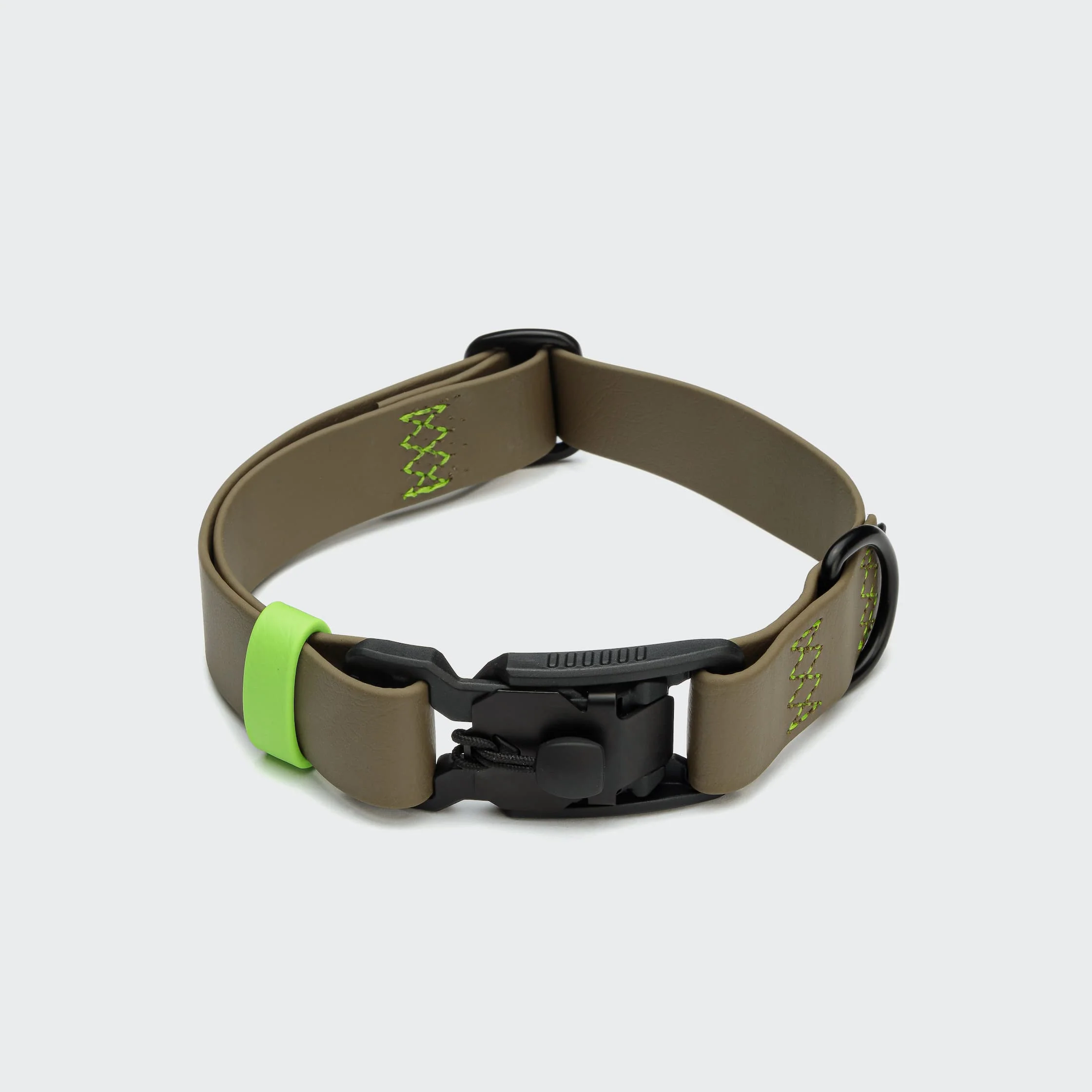 Hundehalsband BioThane Ipanema Olive-Neon Green - Image 2