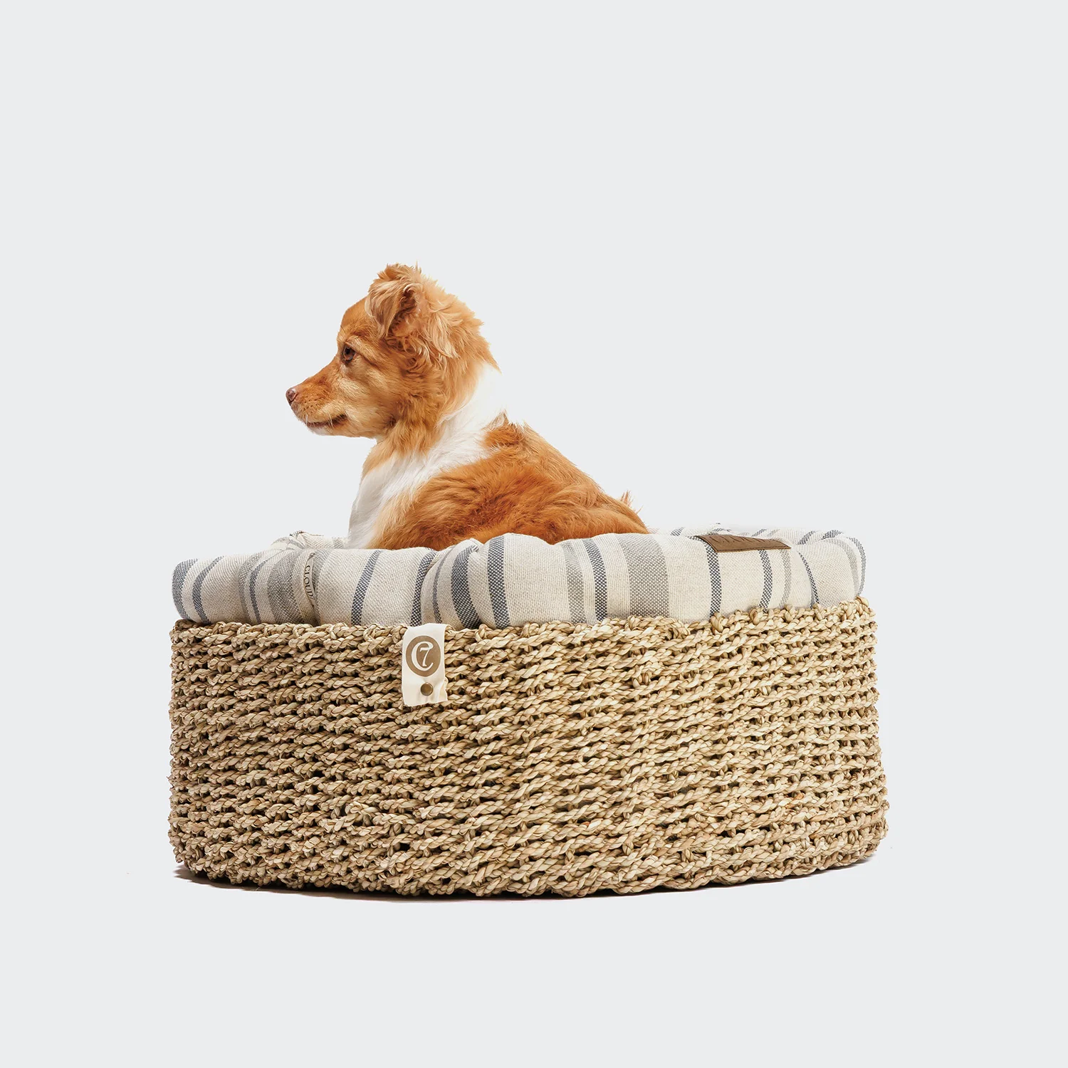Hundekorb Lazy Linen Stripes Natural/Blue - Image 3