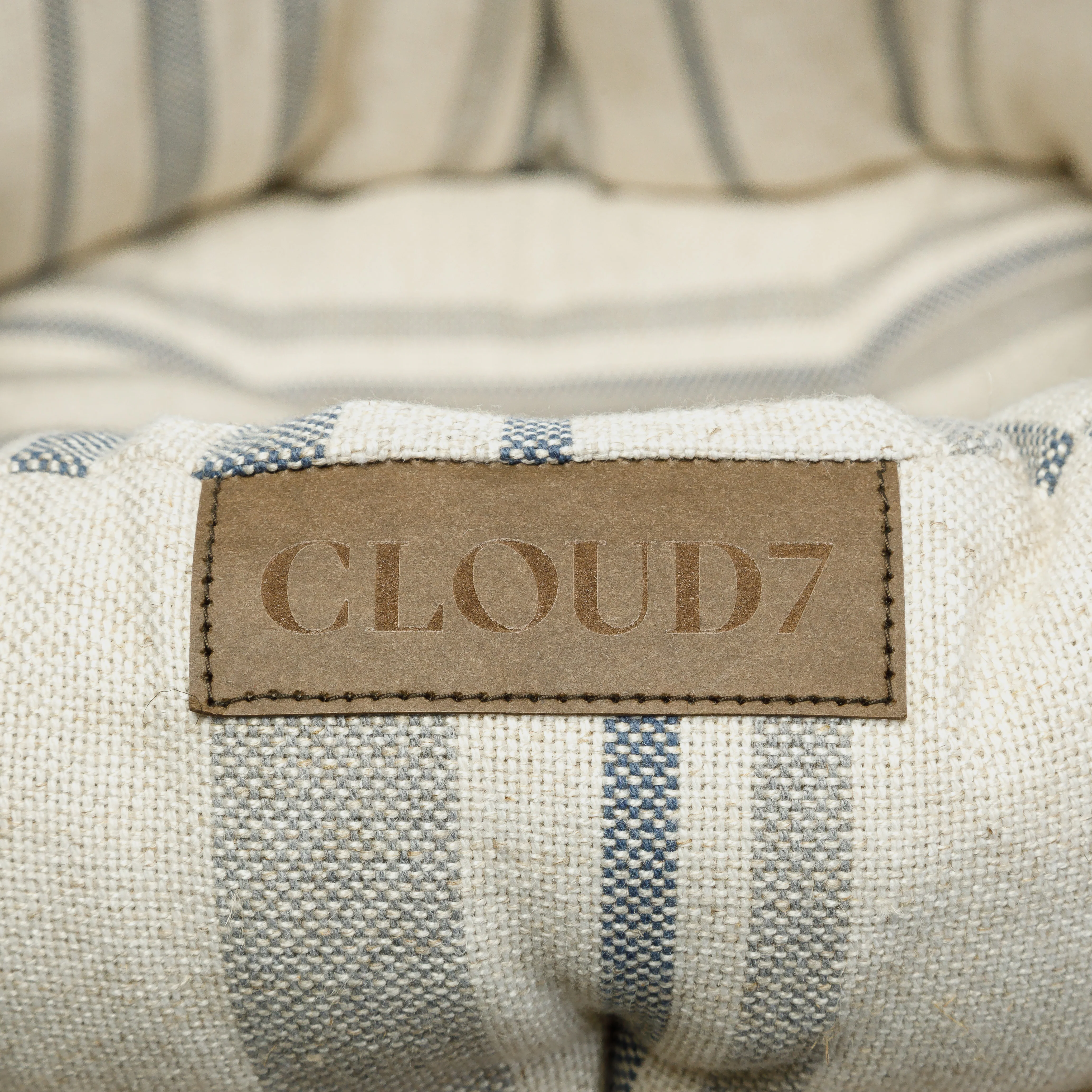 Hundekorb Lazy Linen Stripes Natural/Blue - Image 6