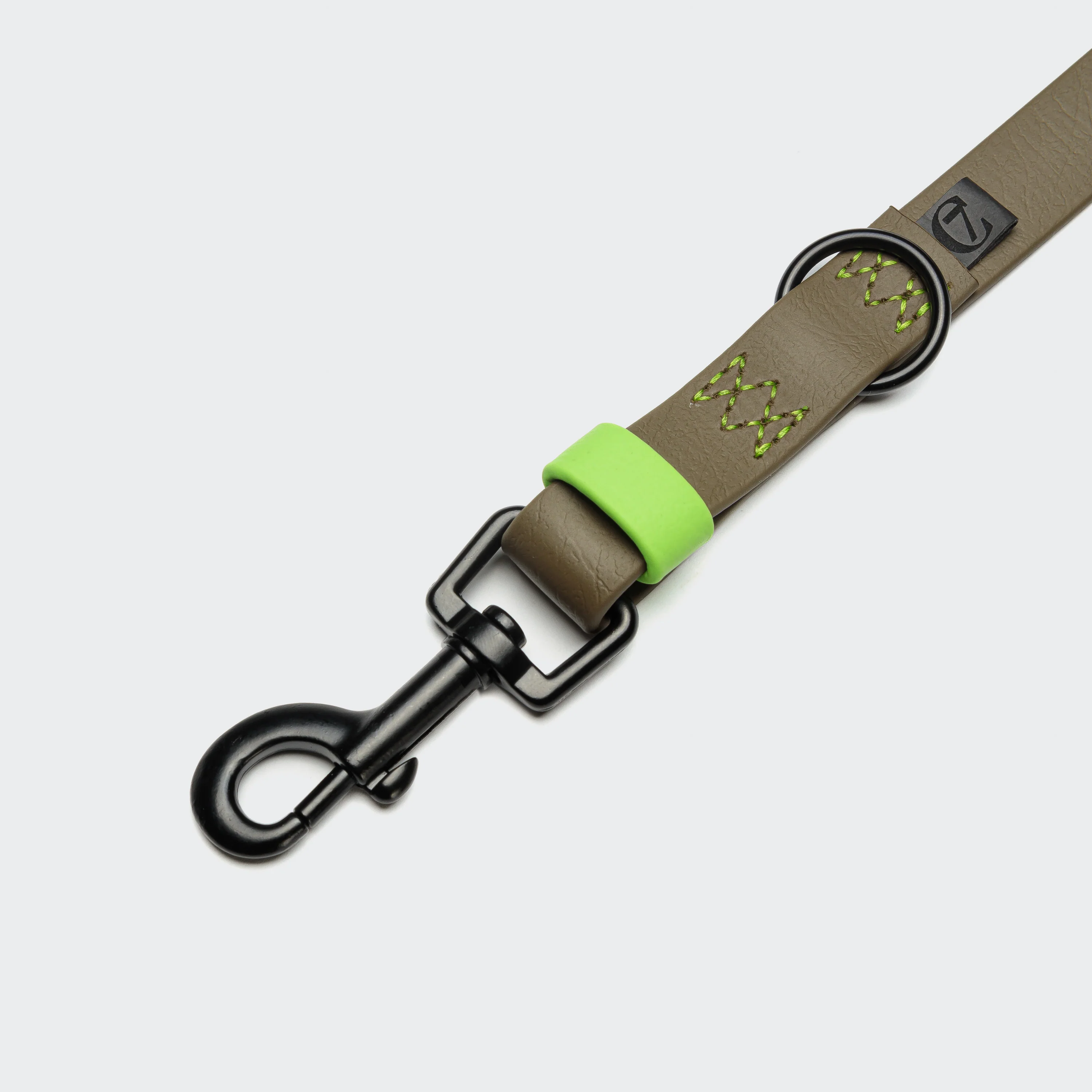 Hundeleine verstellbar BioThane Ipanema Olive-Neon Green - Image 3