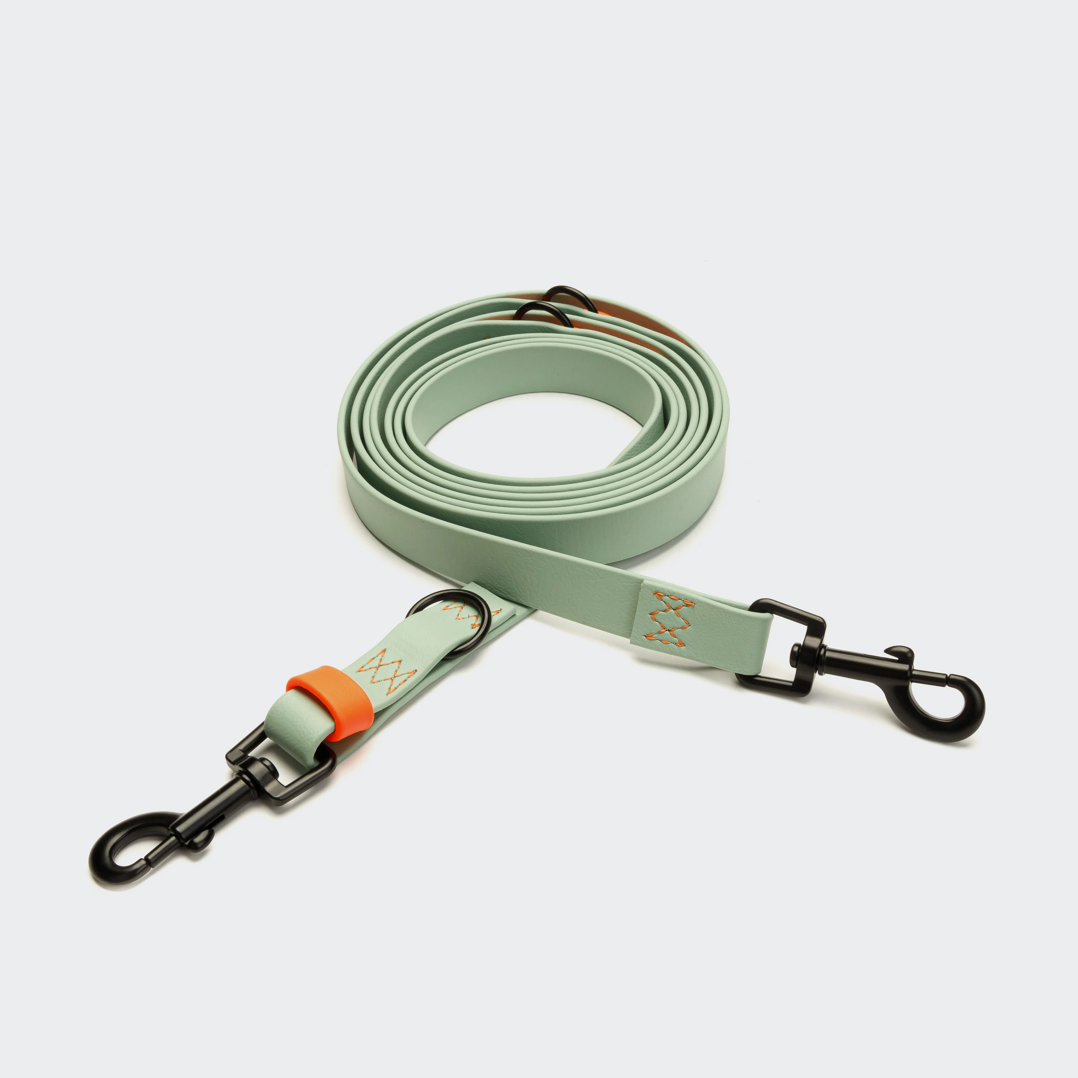 Hundeleine verstellbar BioThane Ipanema Mint-Neon Orange