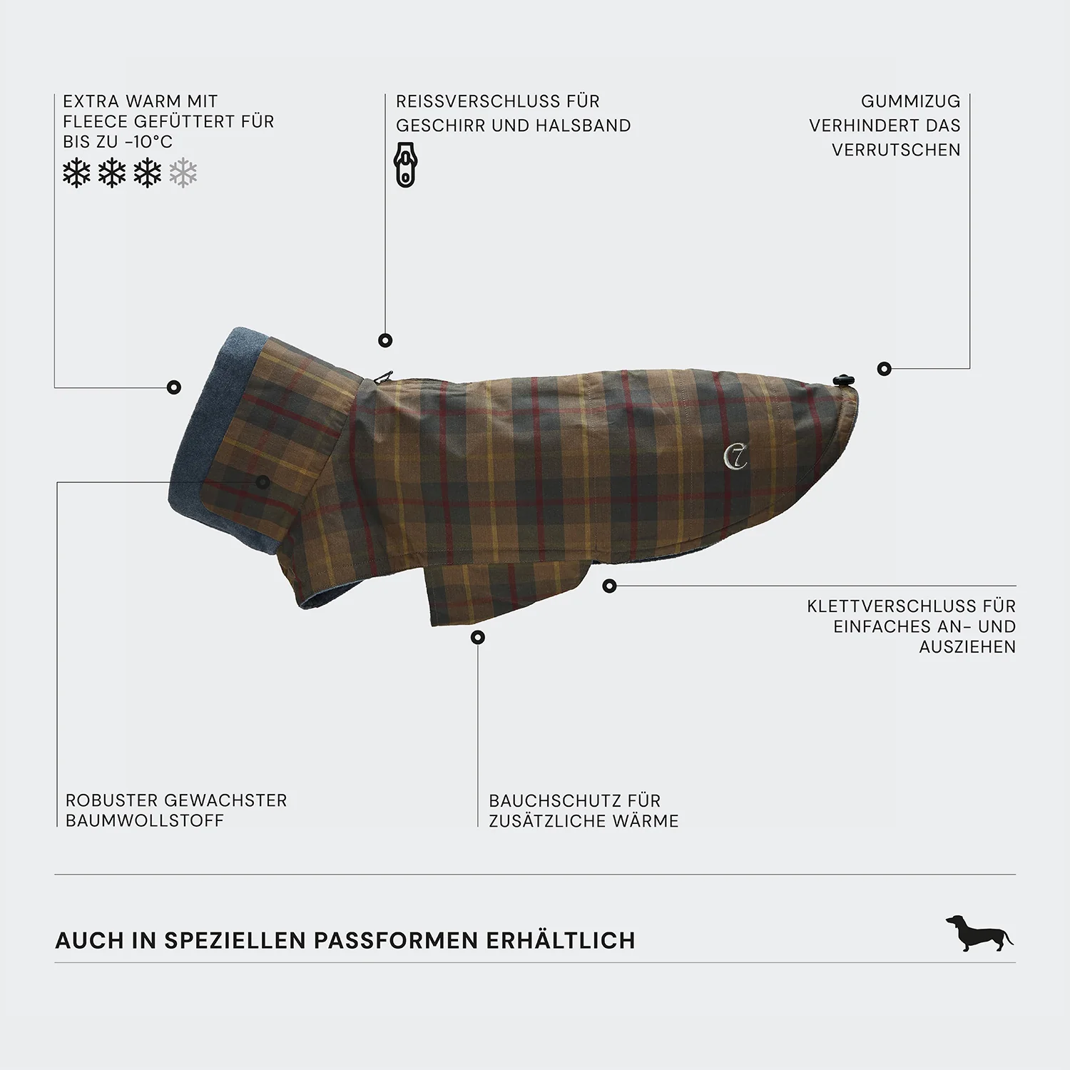 Hundemantel Brooklyn Waxed Tartan - Image 3