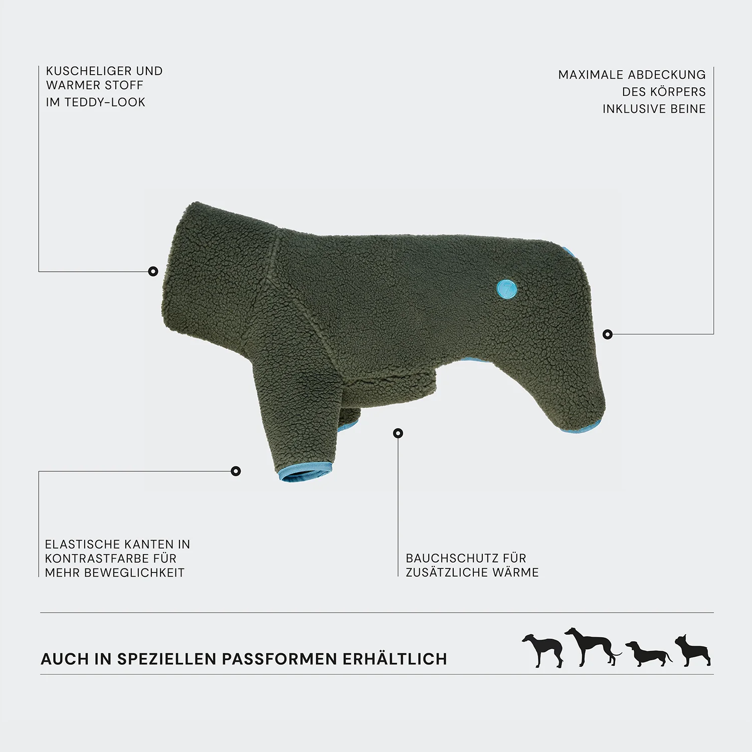 Hundepullover Cornwall Teddy Olive - Image 3